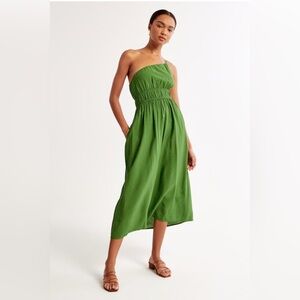 Abercrombie & Fitch One Shoulder Green Maxi Dress - Women’s Large